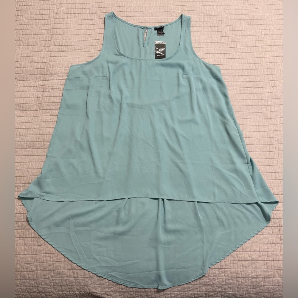 Torrid Teal Sleeveless Georgette Hi Lo Tank Size 0